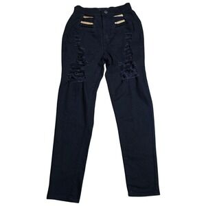 Spoonjeans Ripped Cutout High Waist Denim‎ Jeans Women's Size 9 Black Distressed